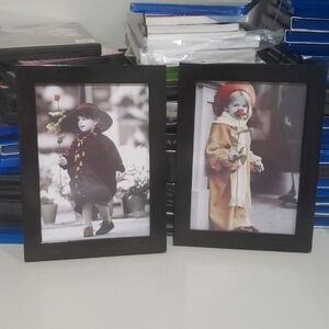 2  Picture and frame little girl's  Holding a Rose ⚘